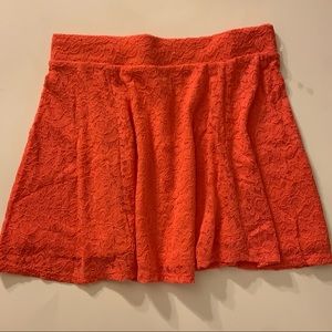 NWT Ambiance Apparel lace orange mini skirt
